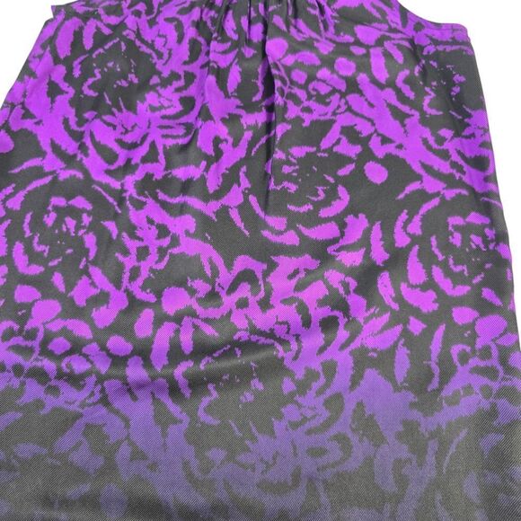 Kensie Purple and Black Abstract Tank Top with Silky Sheen - Picture 3 of 7